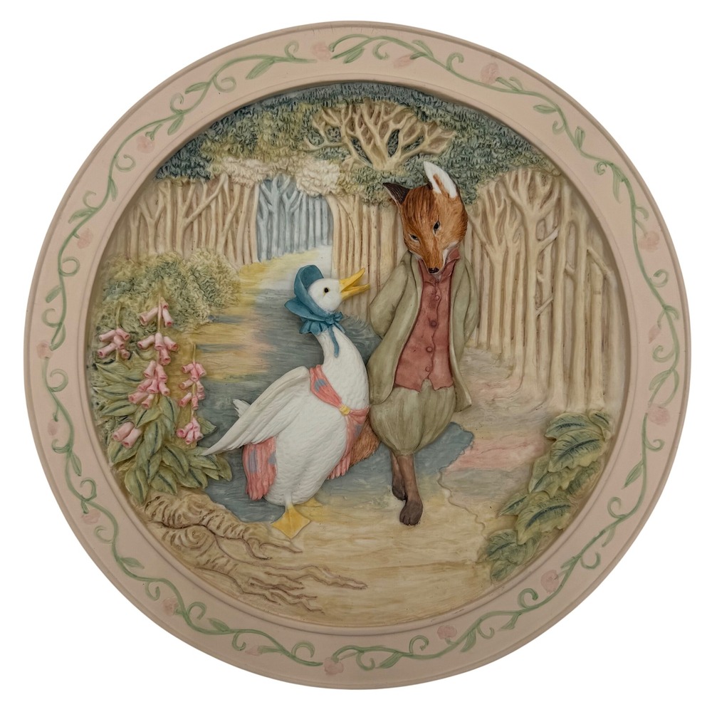 Beatrix Potter Jemima Puddle-Duck 3D Relief Collector Plate 1992 Davenport 2190A
